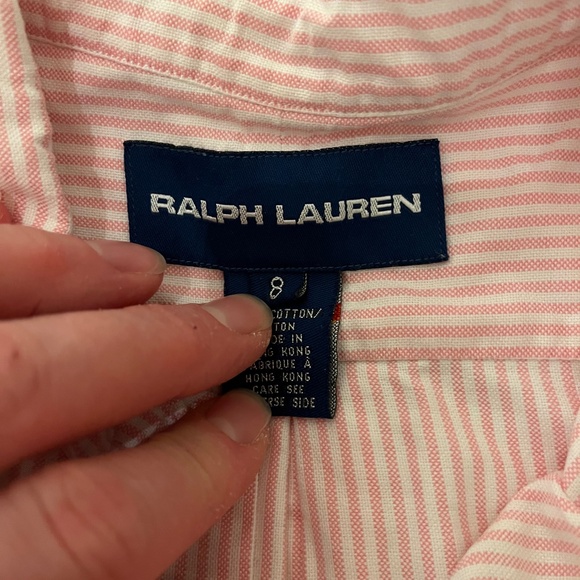 Ralph Lauren Polo Pink/White Striped Button Down - Picture 4 of 4